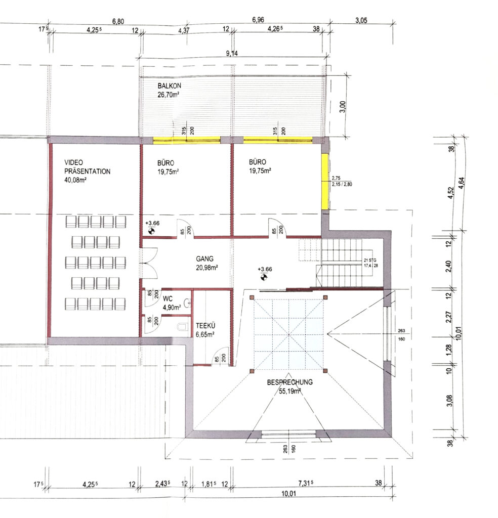 Obergeschoss Büro- und Präsentationsräume